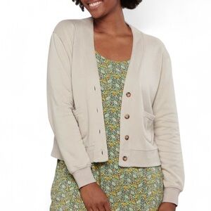 Toad&Co Hemp Daybreaker Button Front Cardigan Made With Organic Cotton Size L